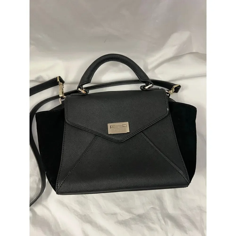 Kate Spade New York Wesley Place Suede Laurel Handbag Black GS - Picture 2 of 9